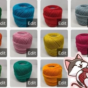 Omega #10 Crochet Thread - Color -  1 Skein - of each 11 colors bundle 100% cot
